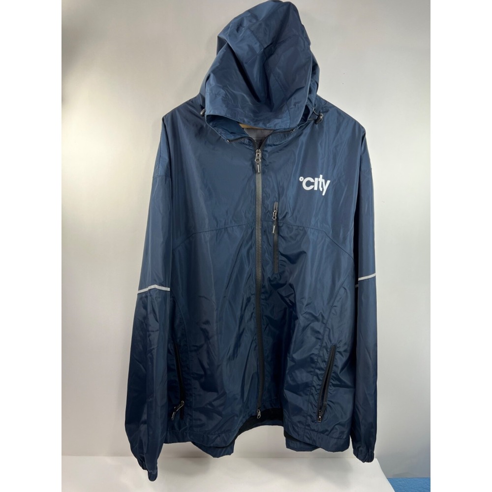 WearGuard Hoodie Jacket Men's Sz‎ 2XL Navy Blue Drawstring Hood Zip Pockets